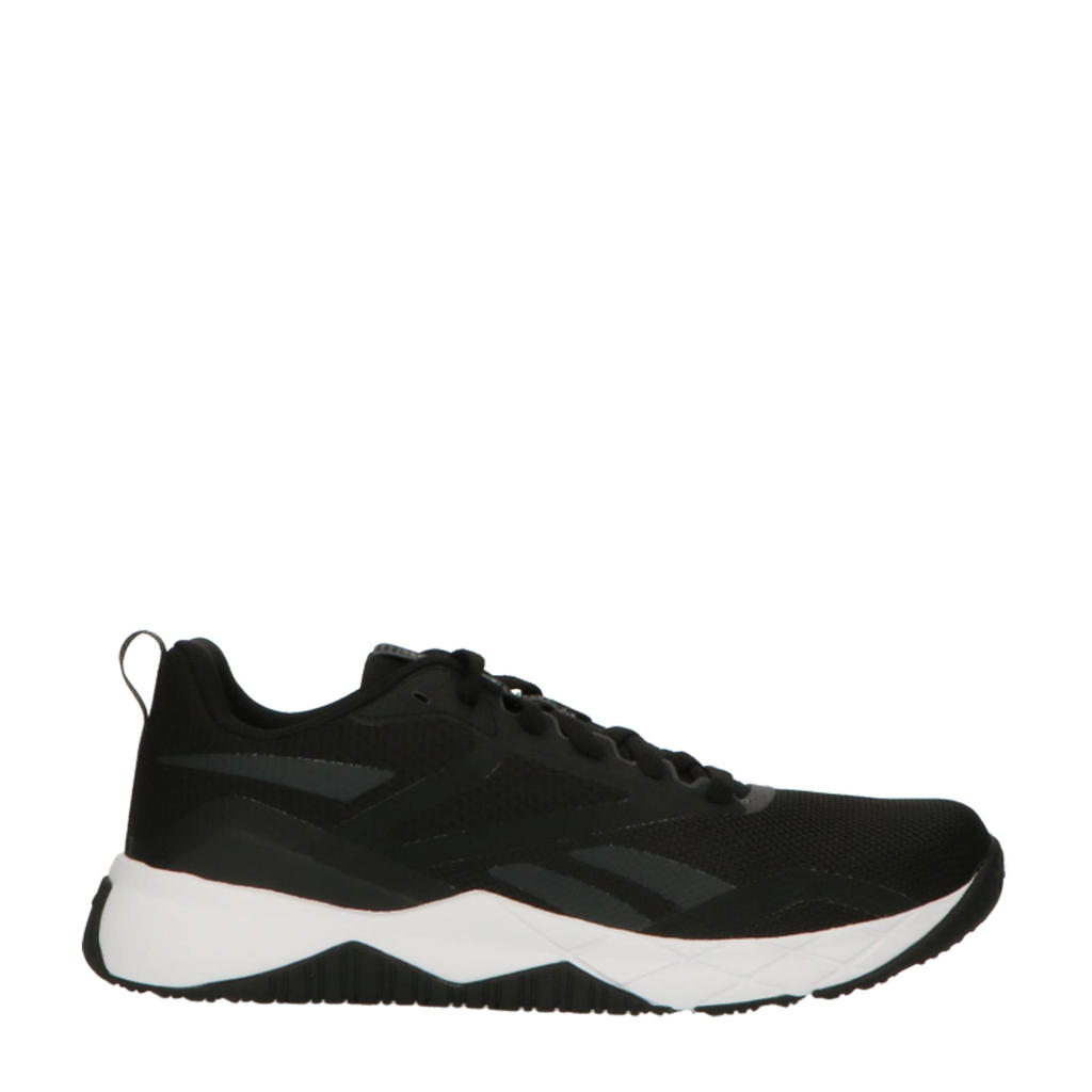 Zwart en witte heren Reebok Training NFX trainer fitness schoenen van textiel/synthetisch met veters