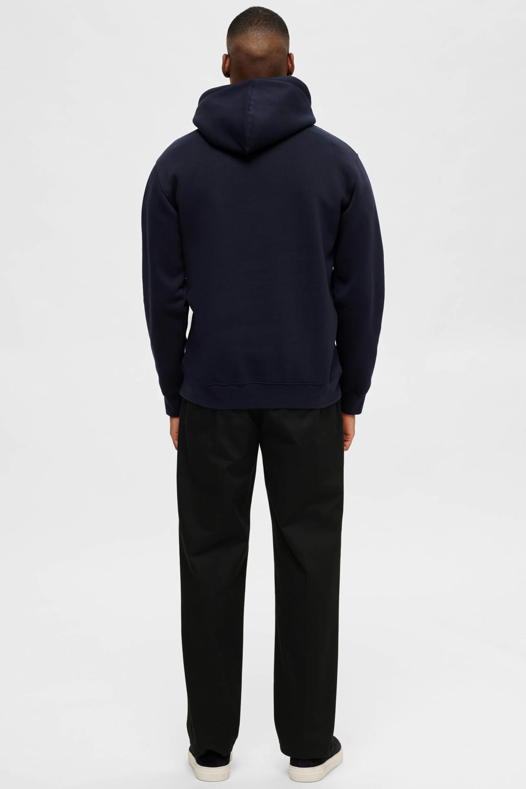 Selected hoodie SLHHANKIE met logo blauw