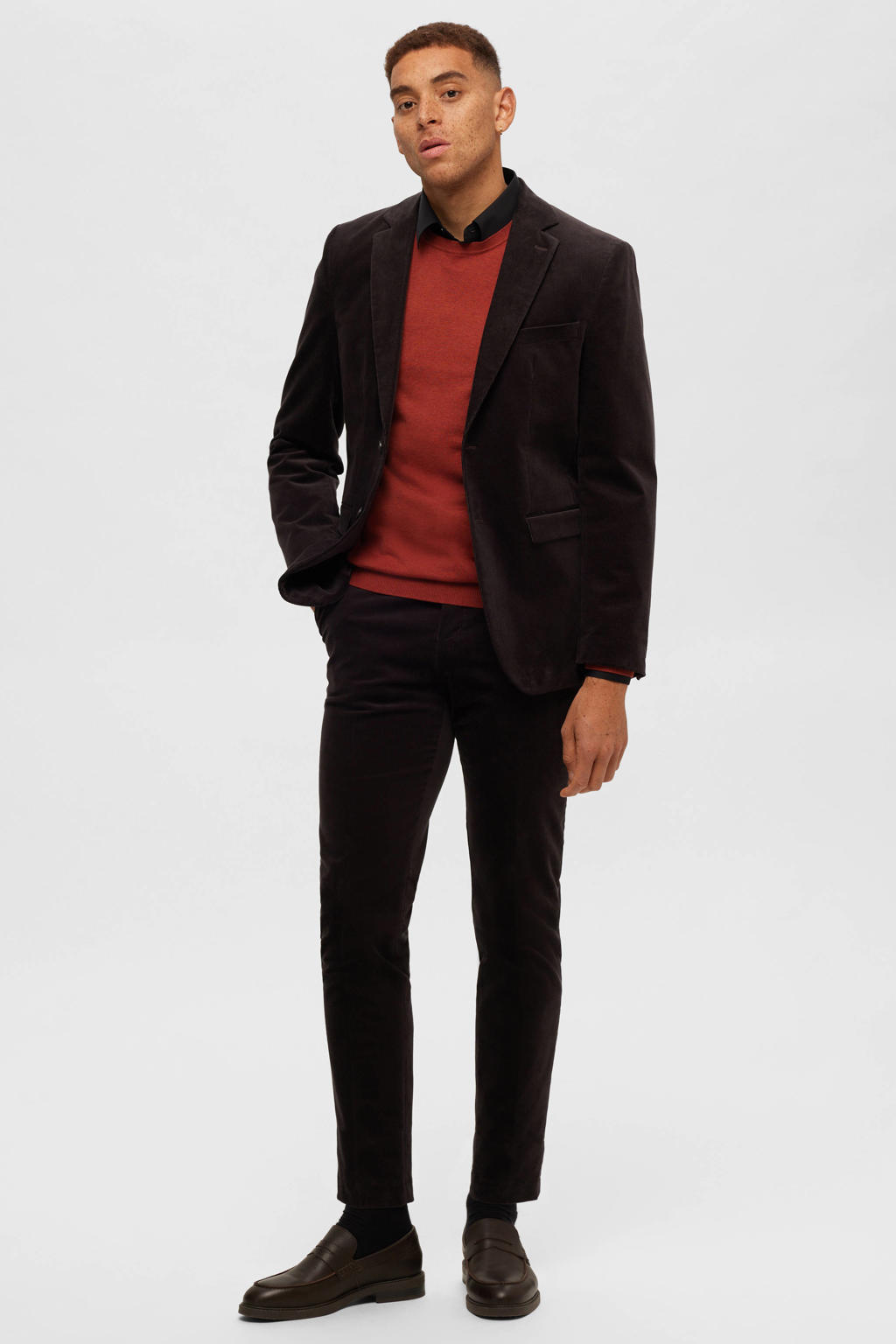 Selected gemêleerde pullover SLHBERG rood