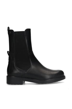 leren enkelboots zwart