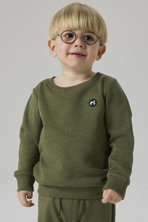 sweater NMMVIMO met all over print groen