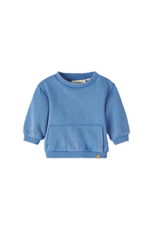 baby sweater NBMNALF van biologisch katoen blauw