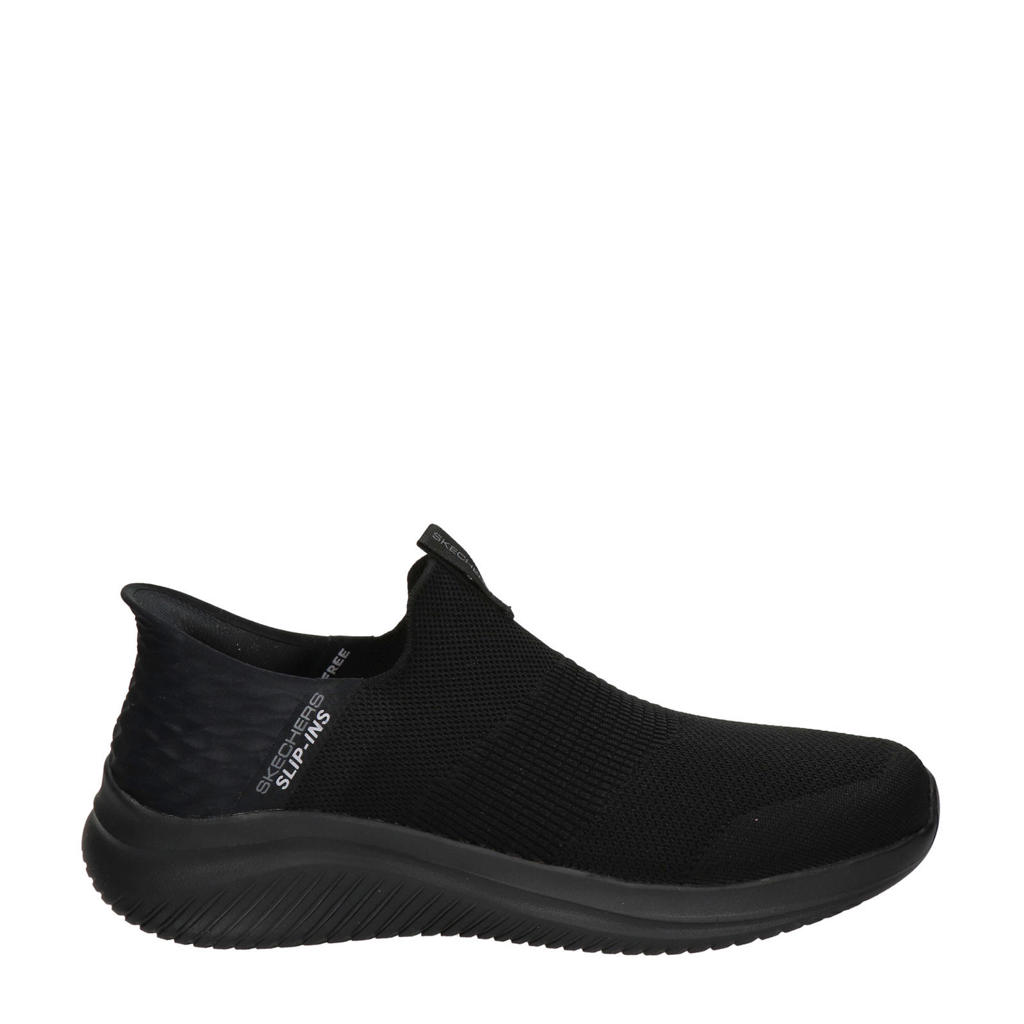 Zwarte heren Skechers Hands Free Slip-ins Flex 3.0 sneakers van textiel met chunky hak en effen