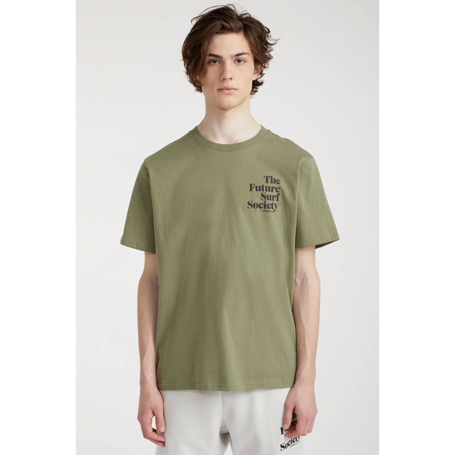 O'Neill regular fit T-shirt met logo deep lichen green
