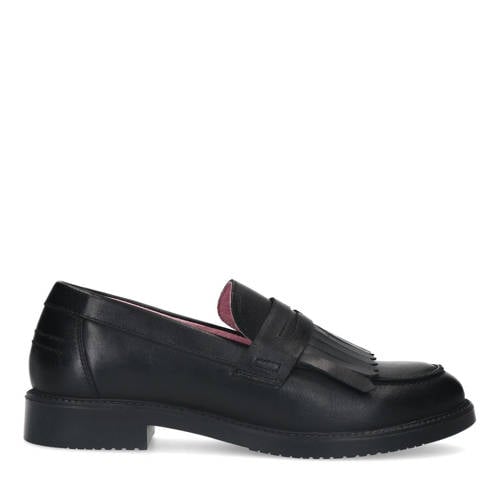 Sacha leren loafers met franjes zwart afbeelding