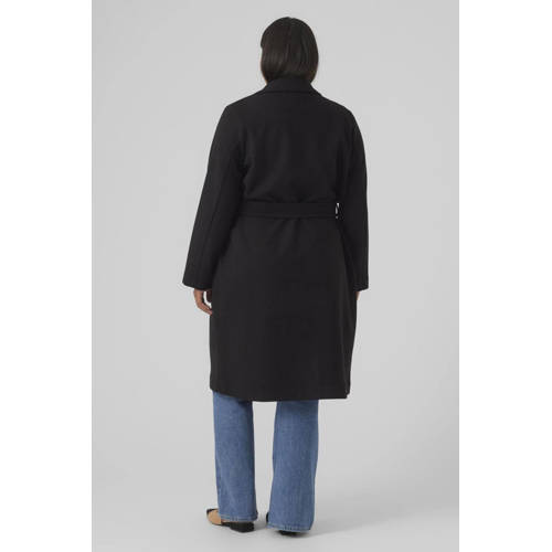 VERO MODA CURVE jas VMCFORTUNEAYA met ceintuur zwart afbeelding