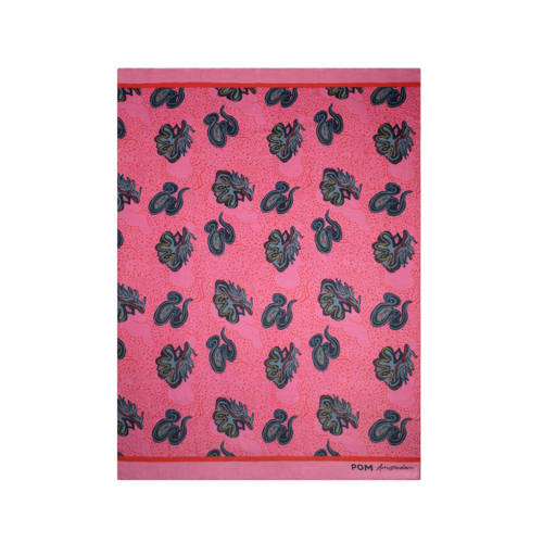 POM Amsterdam sjaal Floral Fluor roze