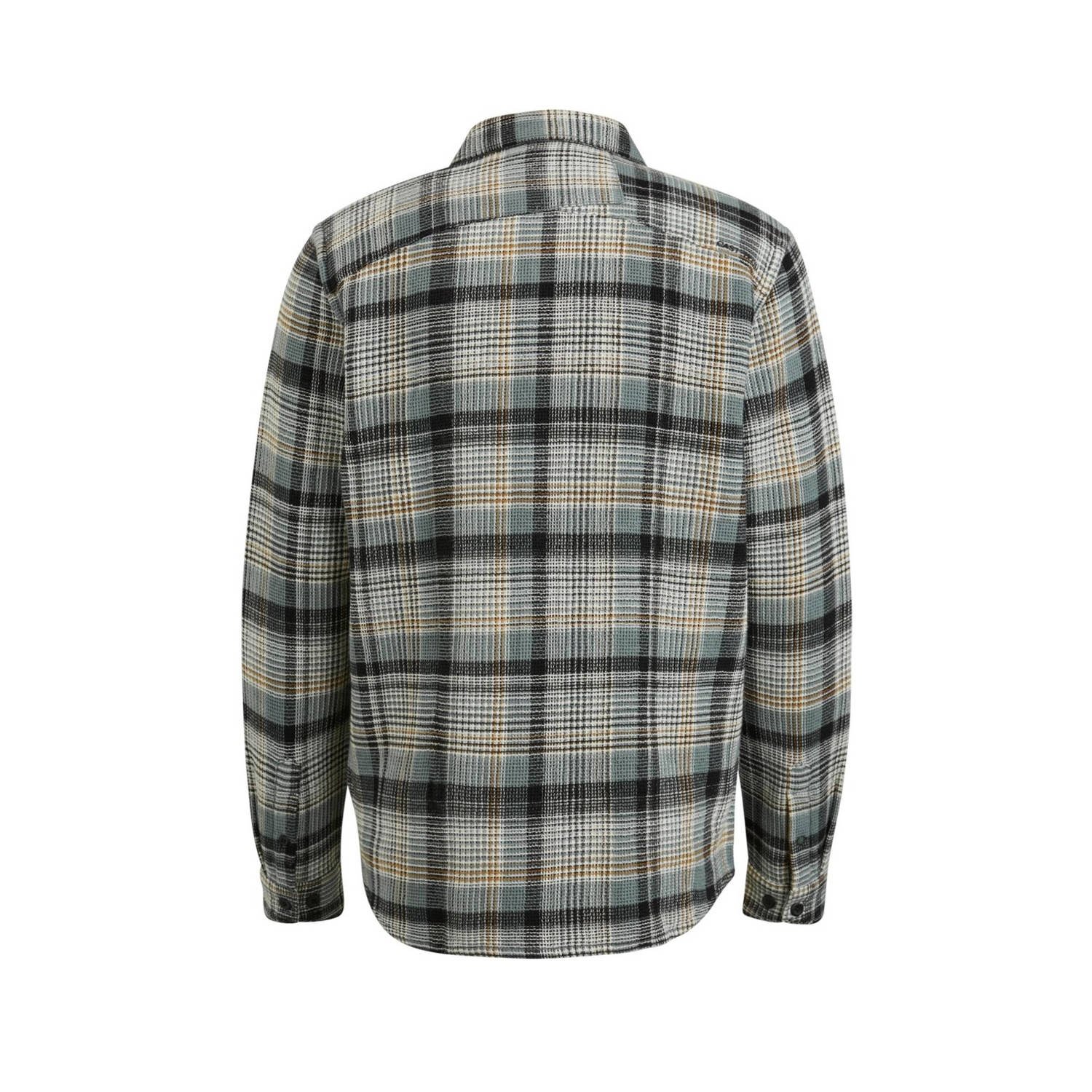 Cast Iron geruit regular fit overshirt groen