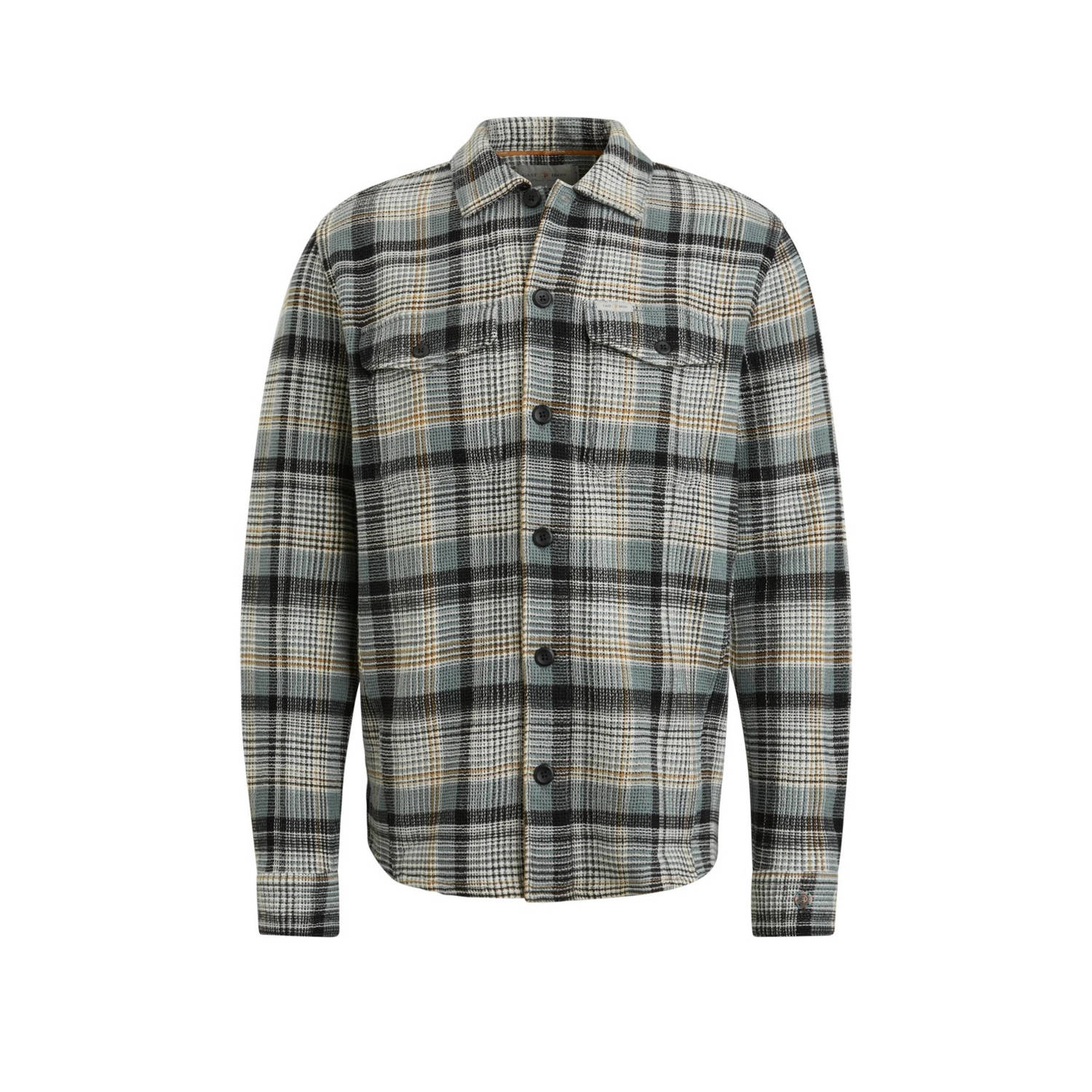 Cast Iron Wafel Check Lange Mouw Shirt Multicolor Heren