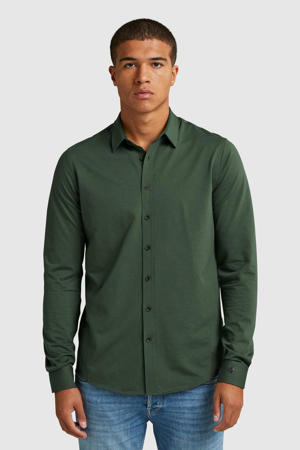 slim fit overhemd dark green