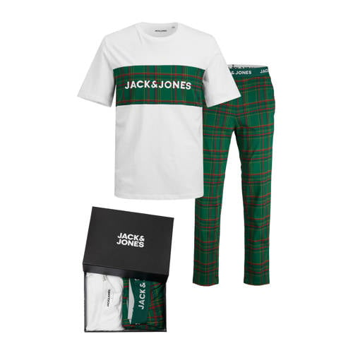 JACK & JONES giftbox pyjama JACJJ groen/wit