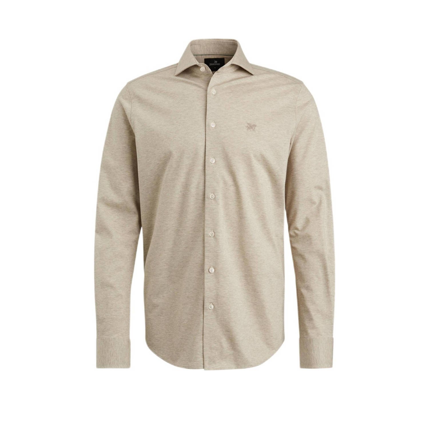 Vanguard Lange Mouw Shirt 2 Tone Melang Beige Heren