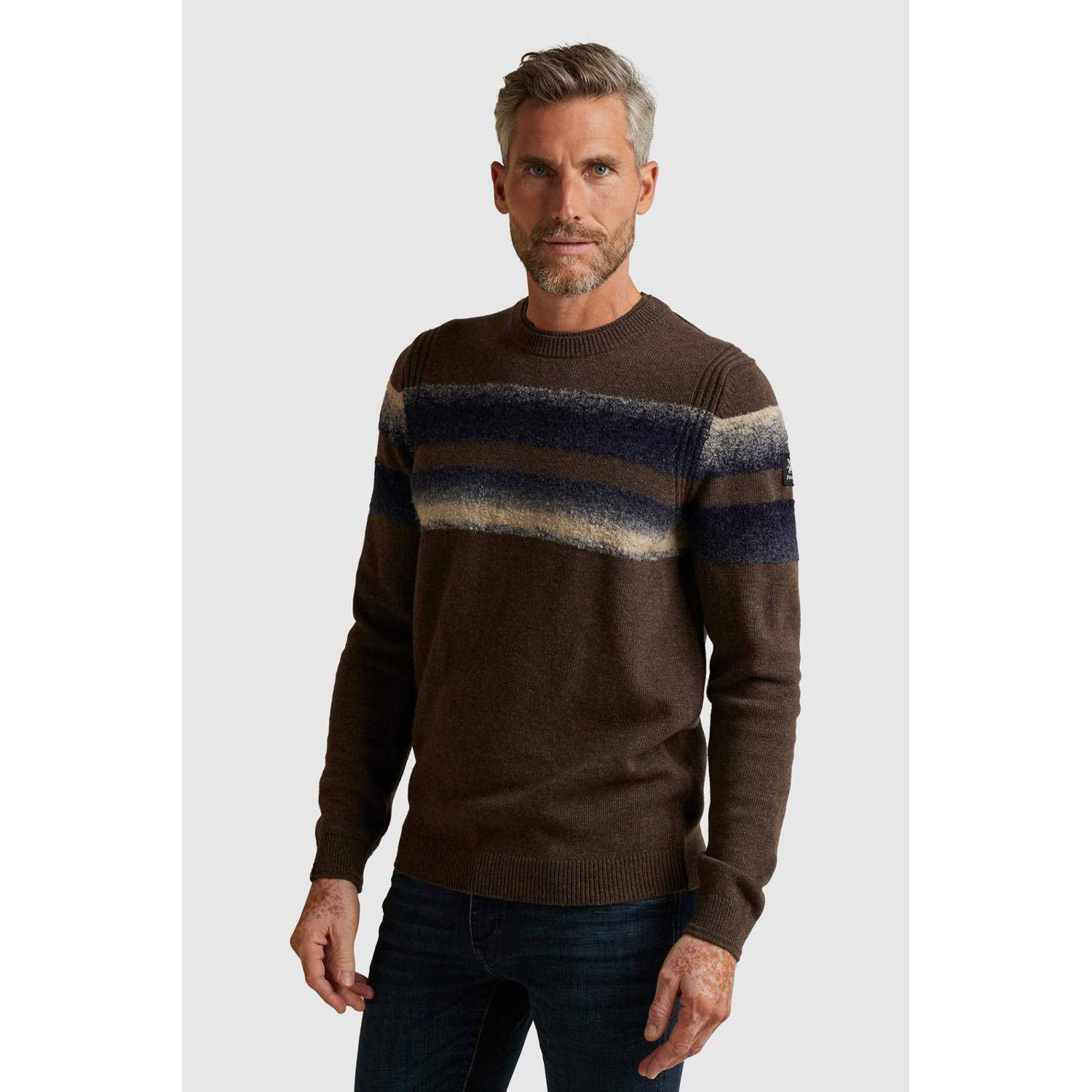 Vanguard Lamswol Blend Crewneck Pullover Brown Heren