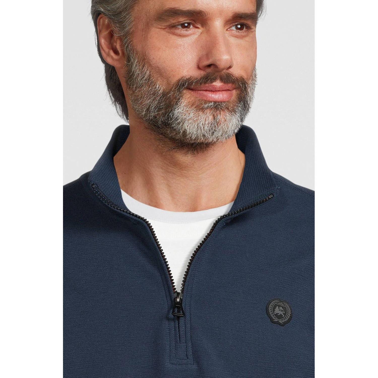 LERROS sweater met logo storm blue