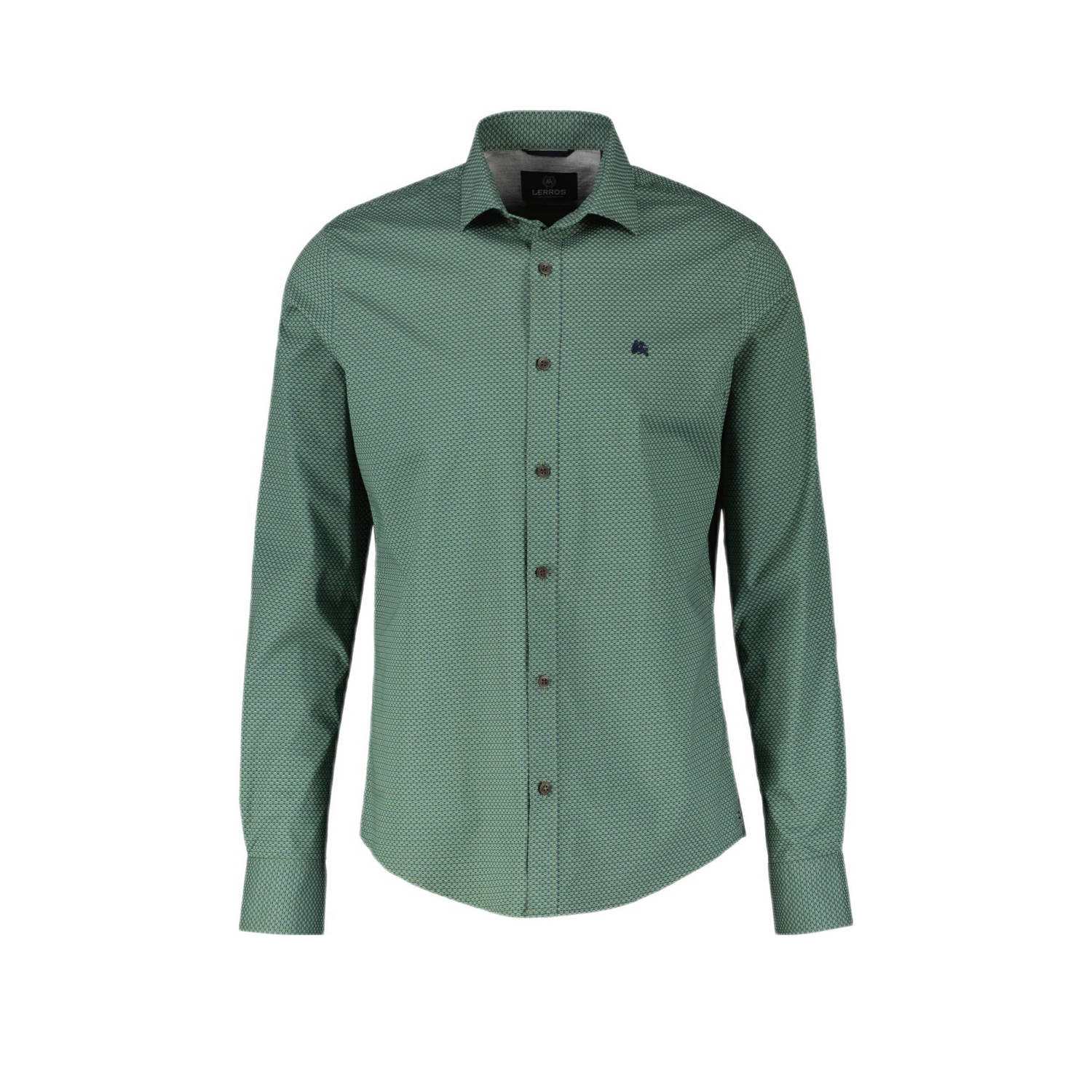 LERROS regular fit overhemd met all over print sage green