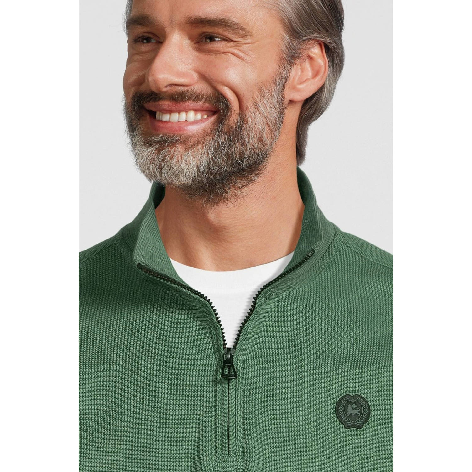 LERROS sweater met logo sage green