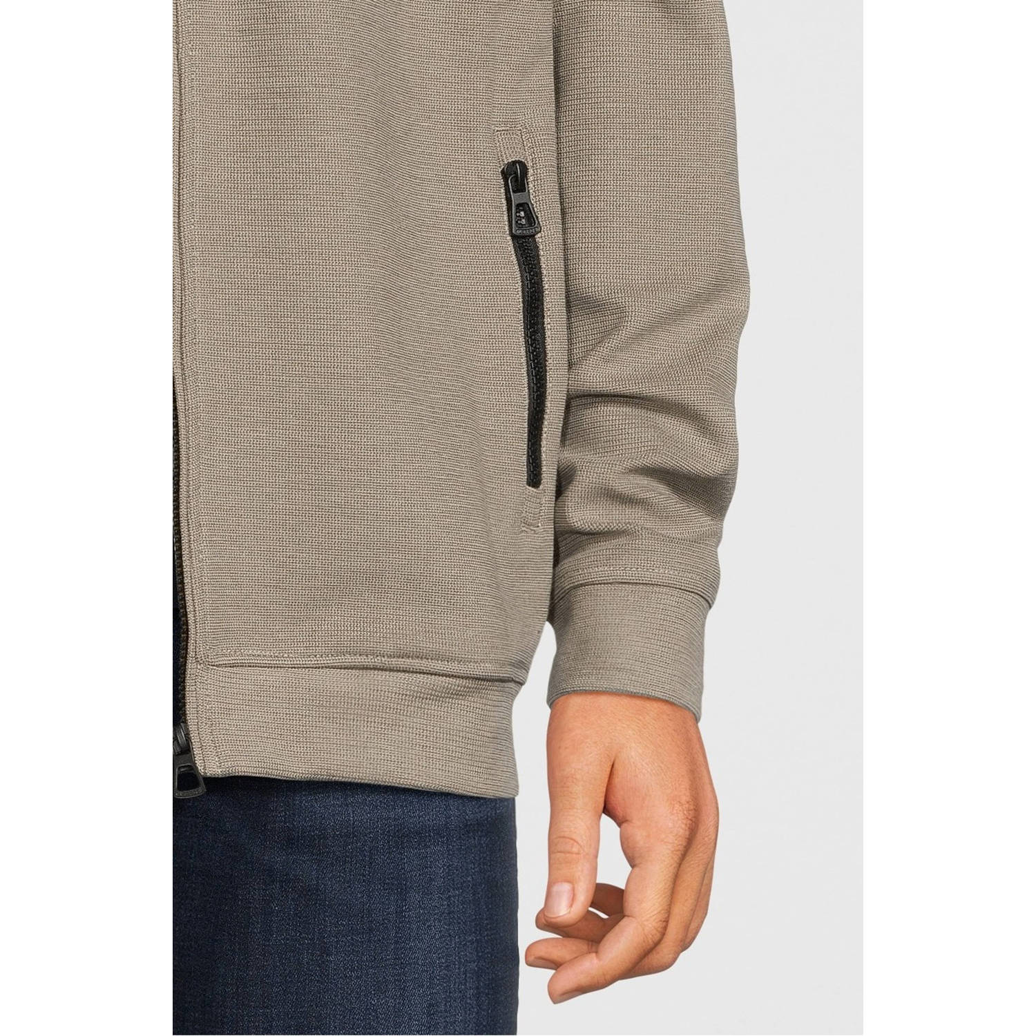 LERROS sweatvest met logo soft stone