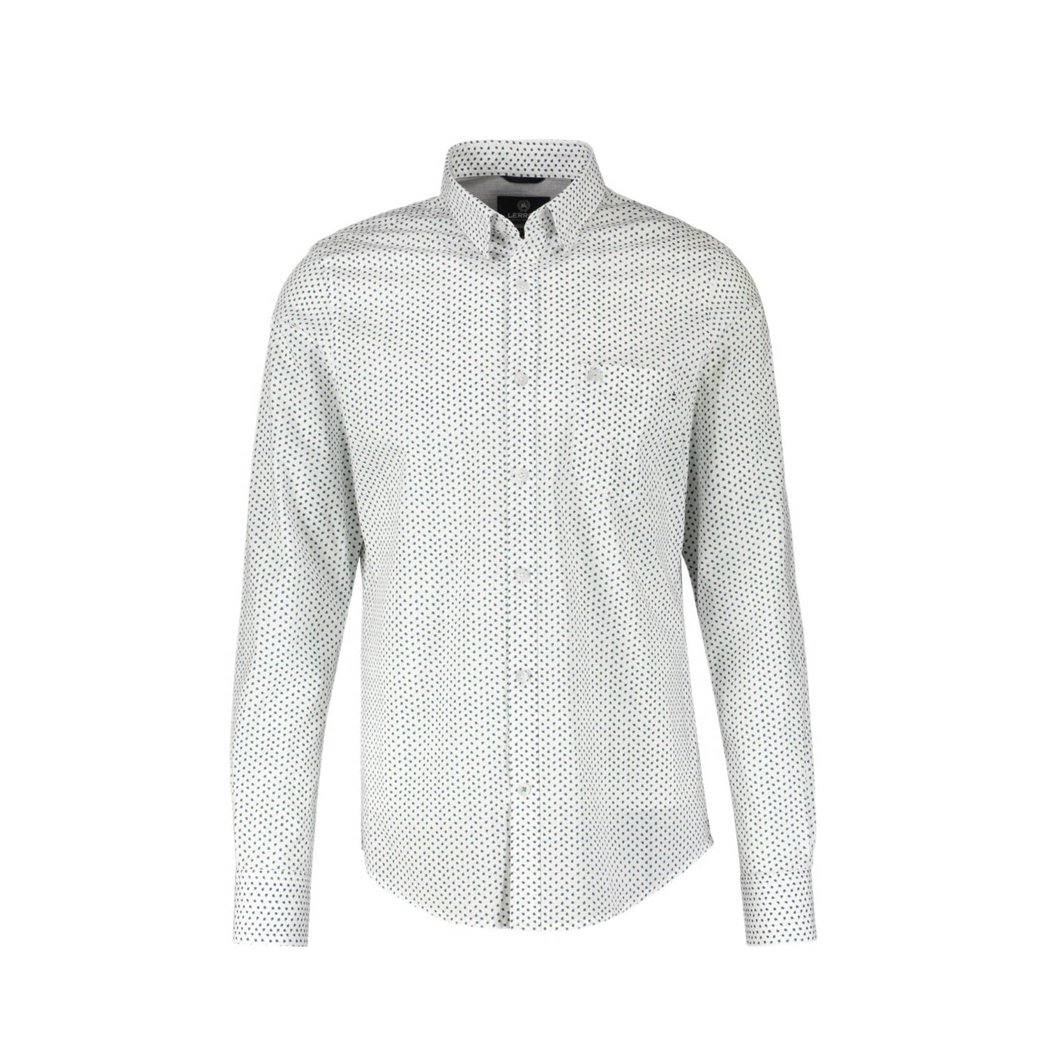 LERROS regular fit overhemd met all over print white