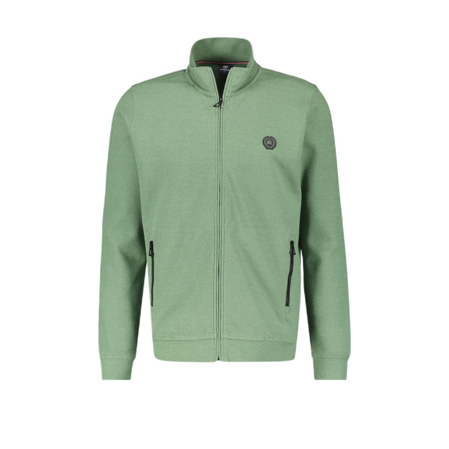 LERROS sweatvest met logo sage green