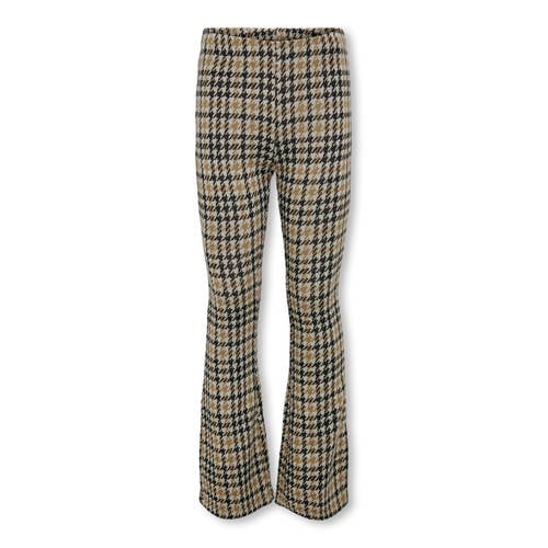KIDS ONLY GIRL flared broek KOGALLEN met pied-de-poule beige/bruin afbeelding