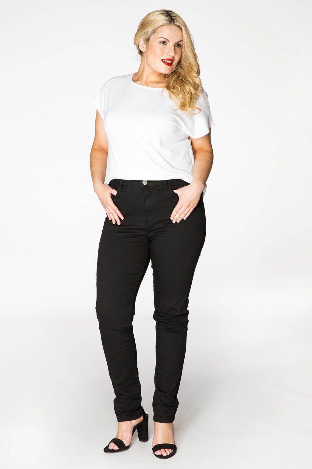 YOEK skinny jeans zwart