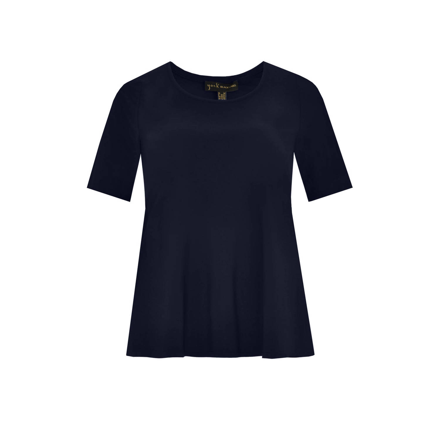 Yoek T-shirt DOLCE van travelstof donkerblauw
