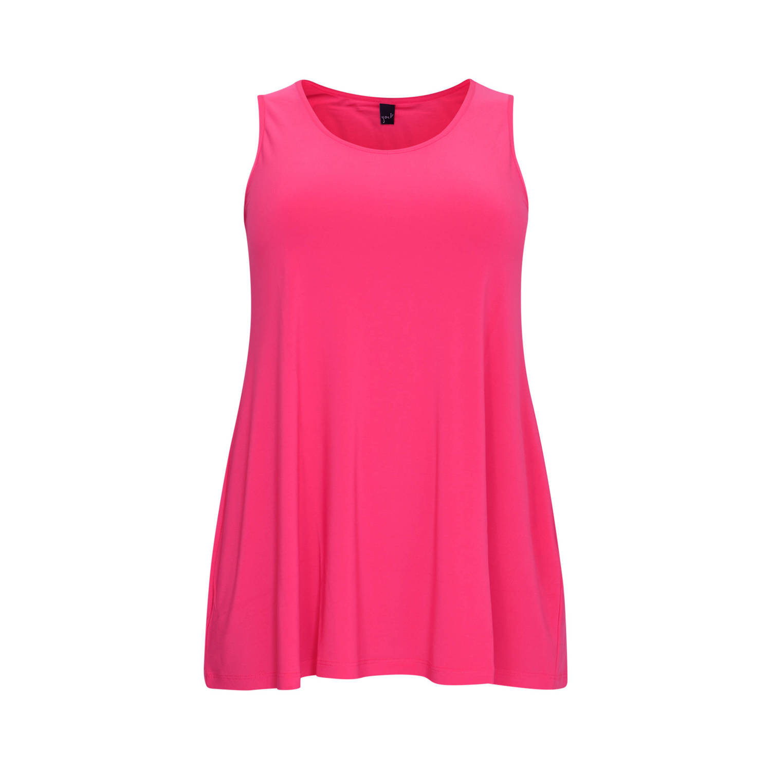 Yoek top DOLCE van travelstof roze