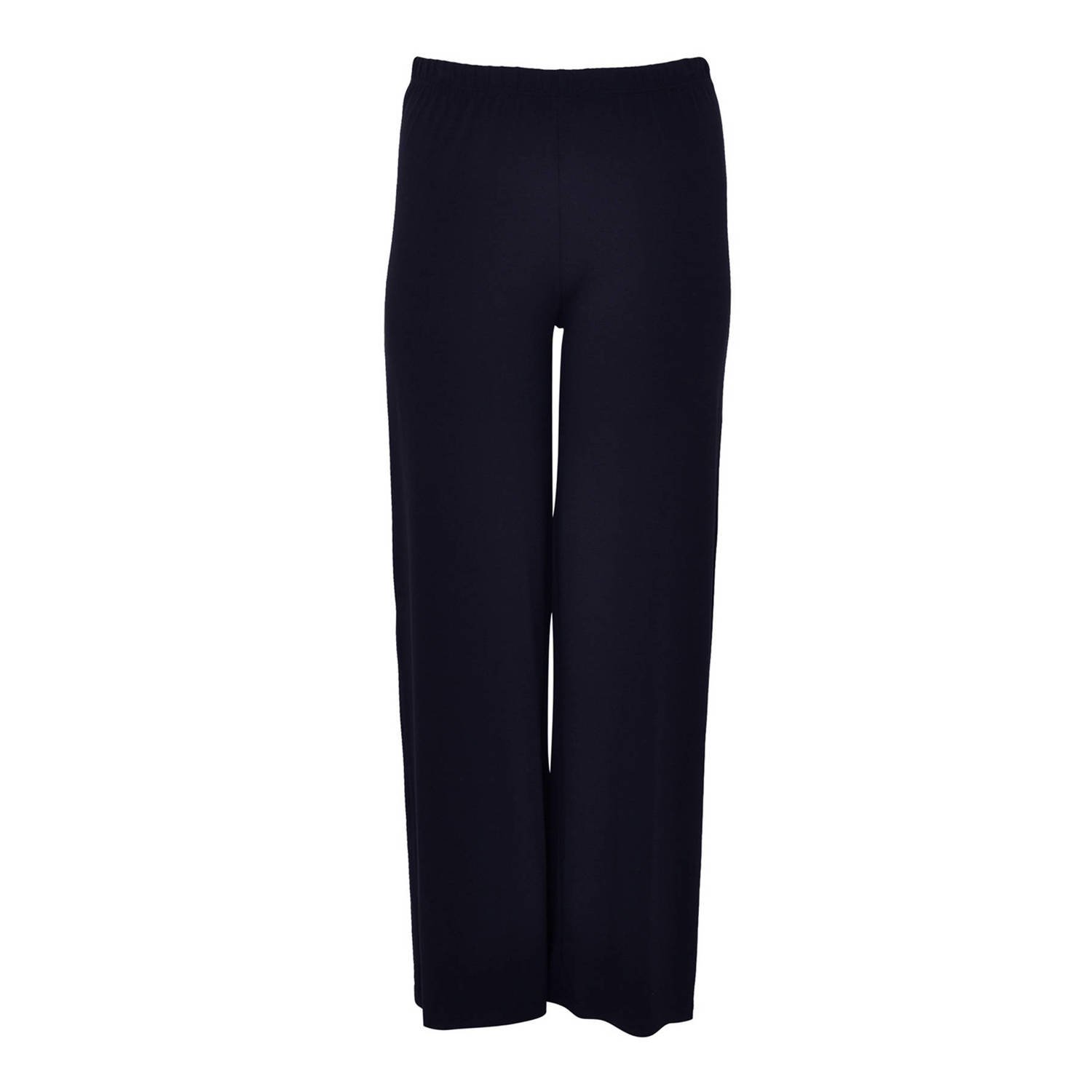 Yoek high waist wide leg broek marine