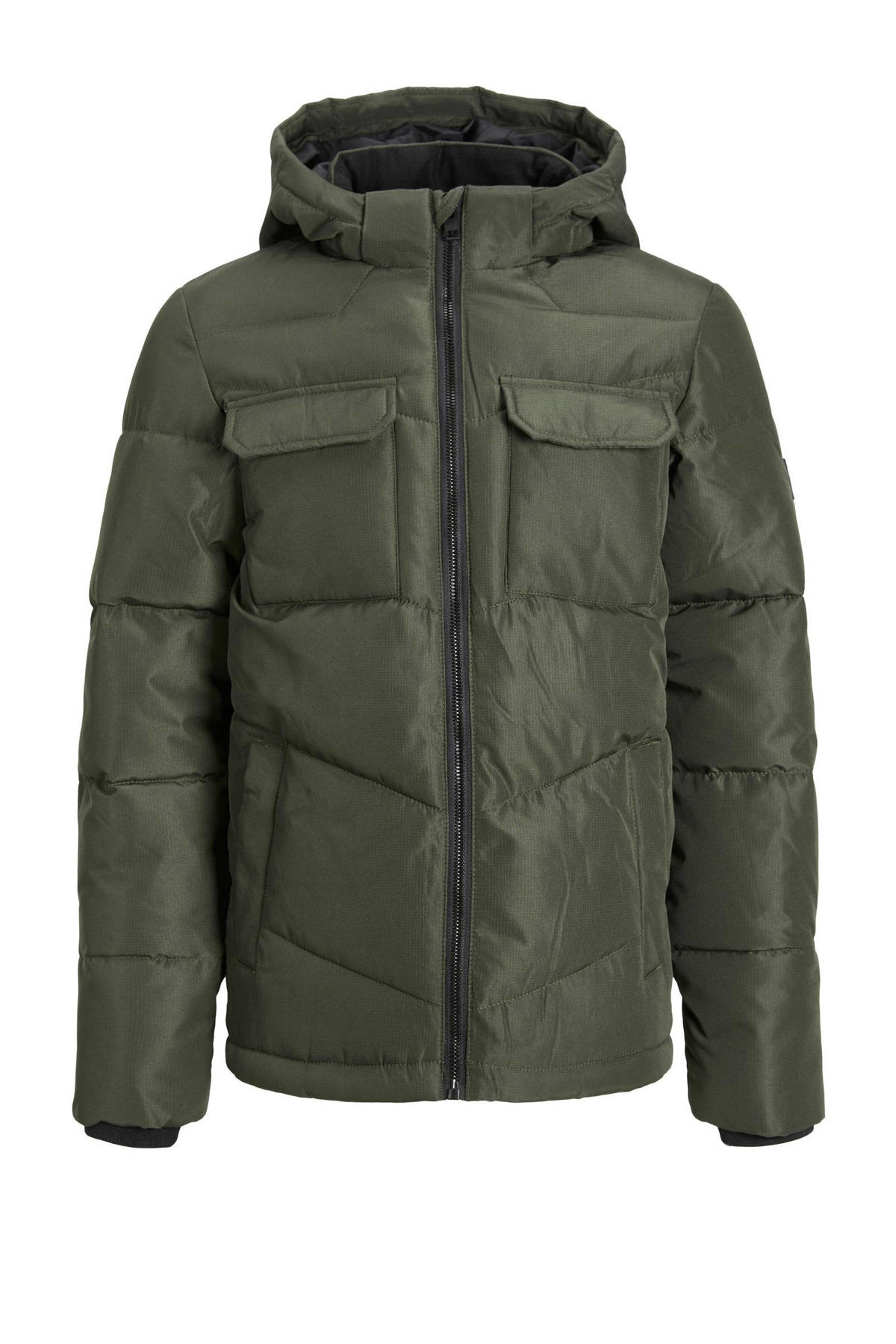 JACK & JONES ESSENTIALS gewatteerde jas JJESPRINT petrol | wehkamp
