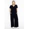 YOEK high waist wide leg broek DOLCE van travelstof blauw