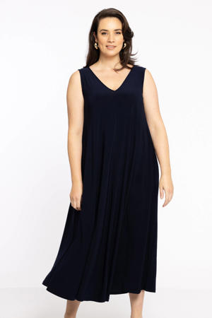maxi jurk DOLCE van travelstof blauw
