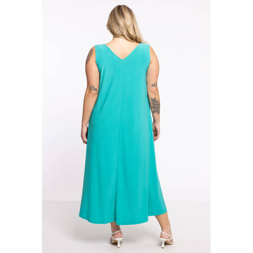 YOEK maxi jurk DOLCE van travelstof turquoise afbeelding