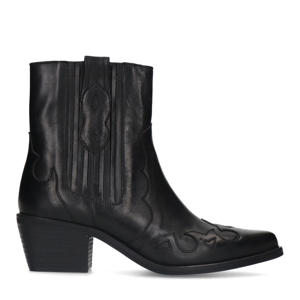 leren cowboy laarzen zwart