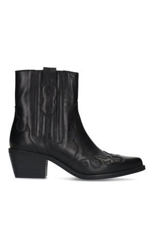 leren cowboy laarzen zwart
