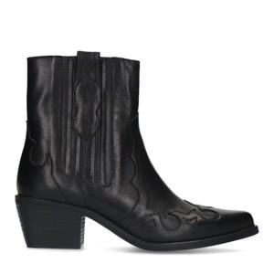 leren cowboy laarzen zwart