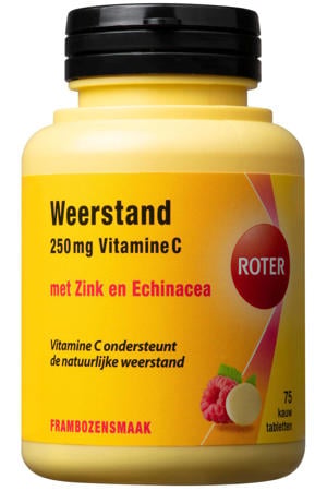 Vitamine C 250 mg Weerstand Framboos - 75 kauwtabletten