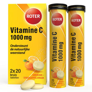 Vitamine C Bruis 1000 mg Abrikoos-Sinaasappel - 40 bruistabletten