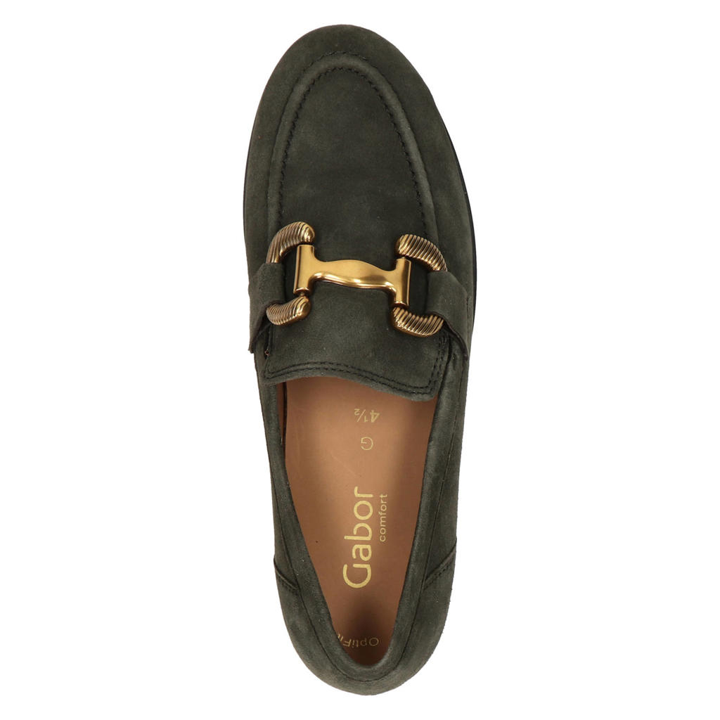 Gabor suède loafers donkergroen wehkamp