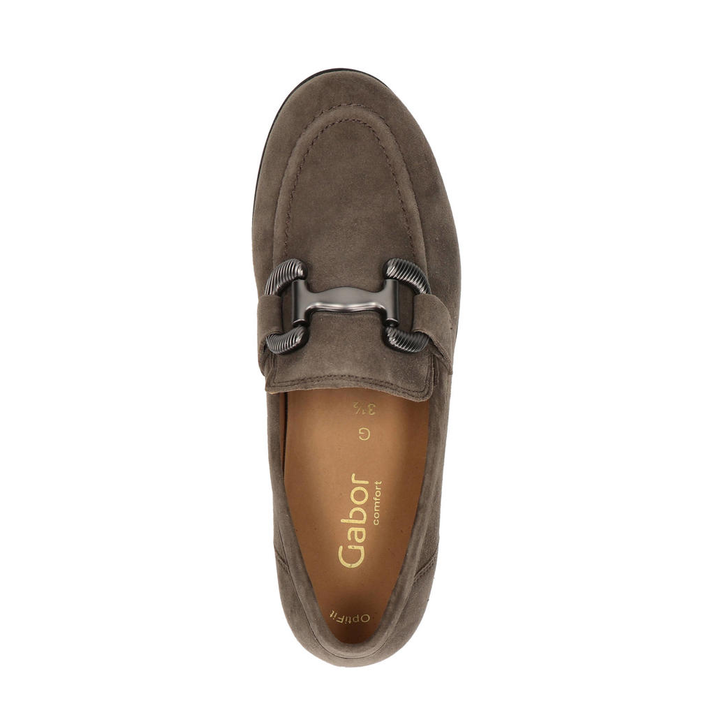 Gabor suede loafers taupe kopen? in huis wehkamp