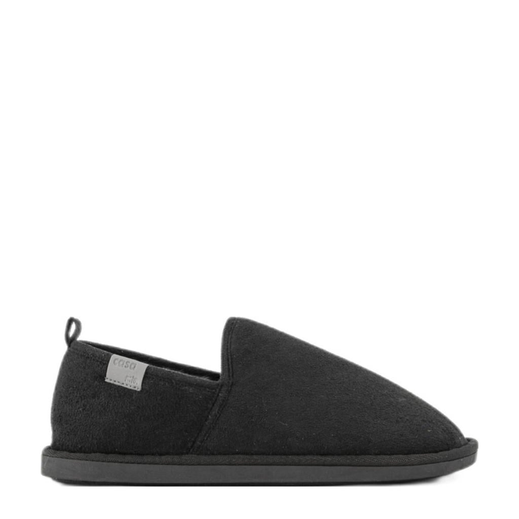 Zwarte heren Casa mia pantoffels van textiel