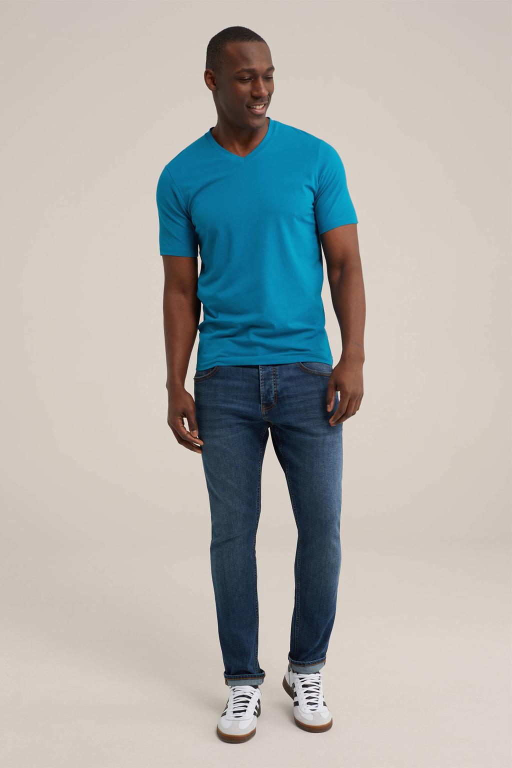 WE Fashion slim fit T-shirt mardi blue
