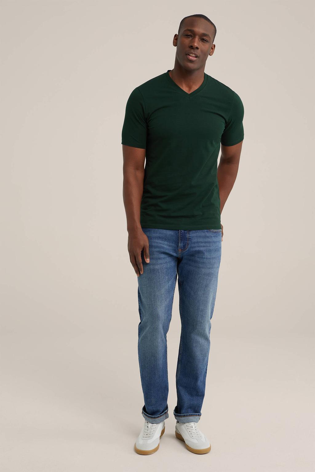 WE Fashion regular fit T-shirt groen