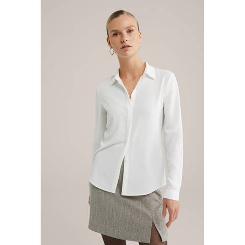WE Fashion blouse van polyester roomwit afbeelding