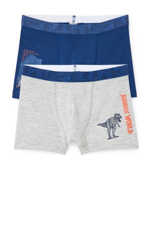   boxershort - set van 2 lichtgrijs/blauw