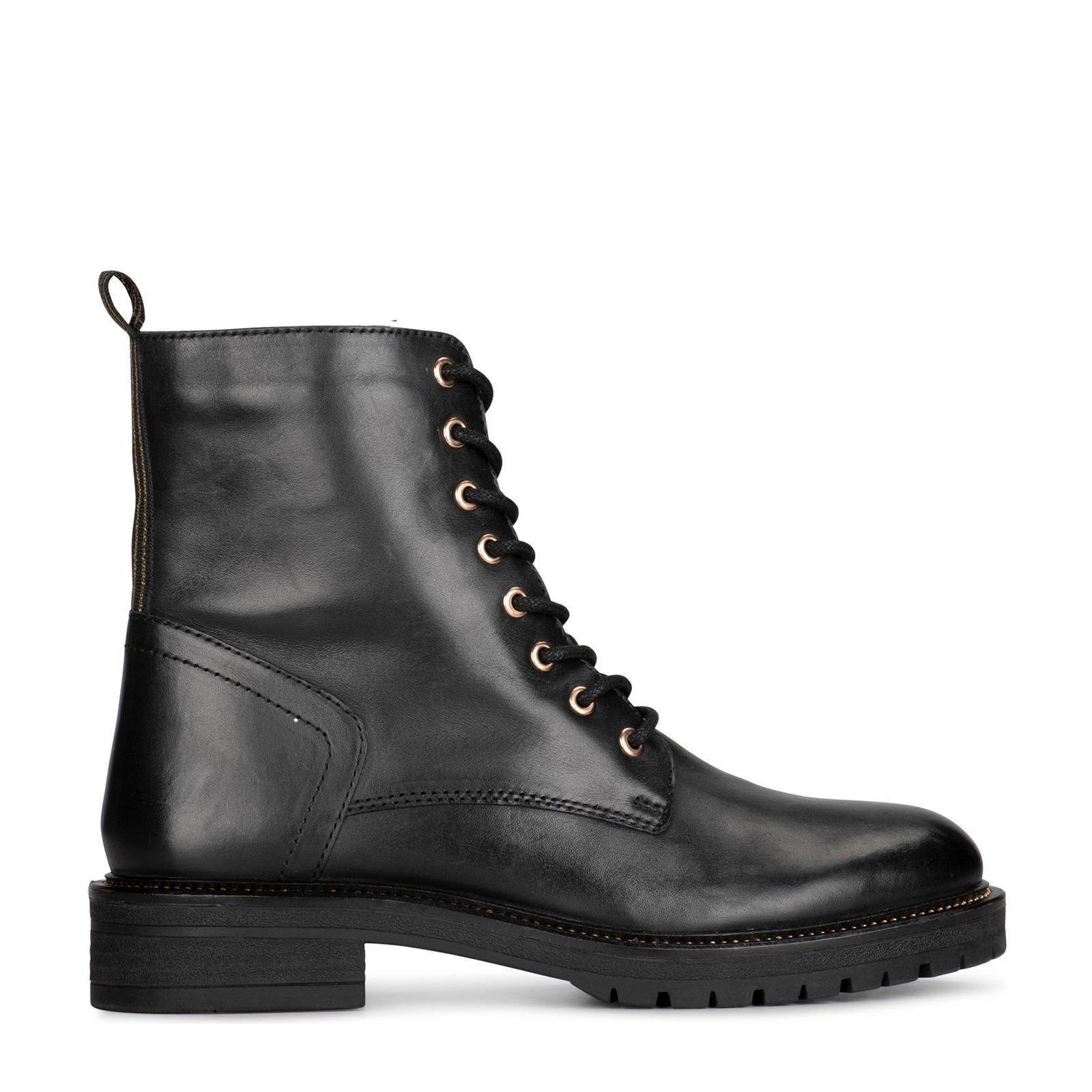 Veterboots discount zwart dames