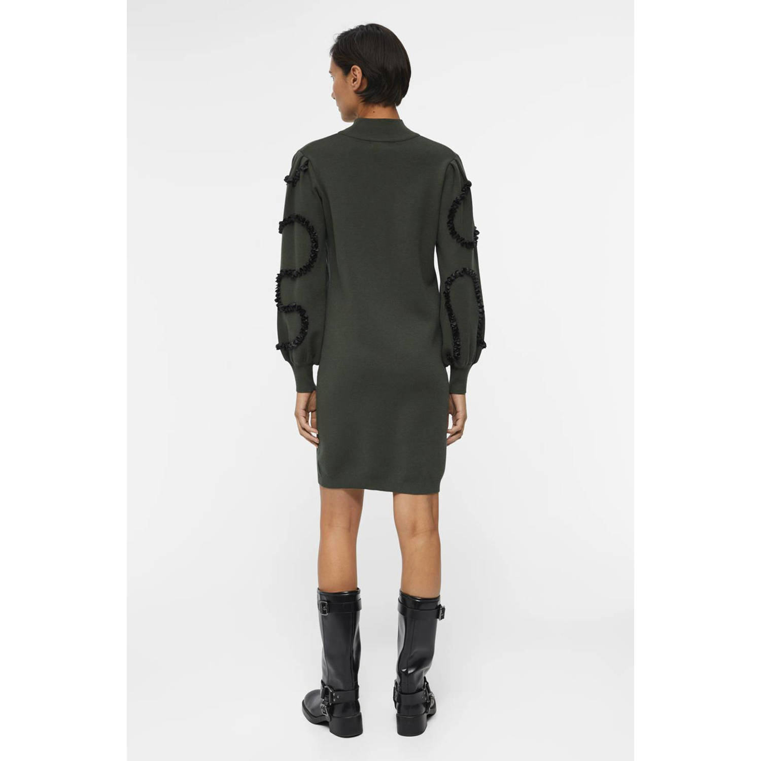 OBJECT gebreide jurk OBJDIDI met 3D applicatie groen