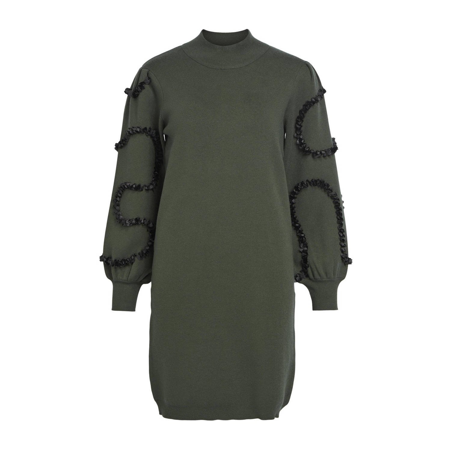 OBJECT gebreide jurk OBJDIDI met 3D applicatie groen