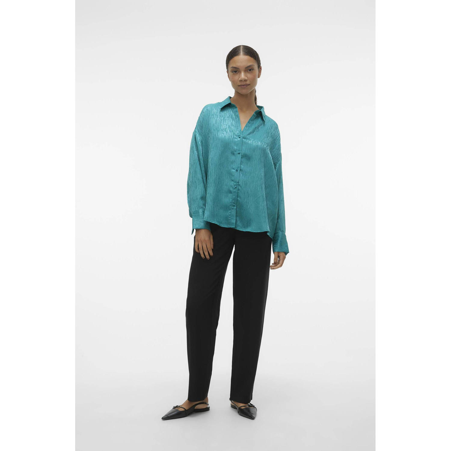 VERO MODA blouse VMSINA van gerecycled polyester groen