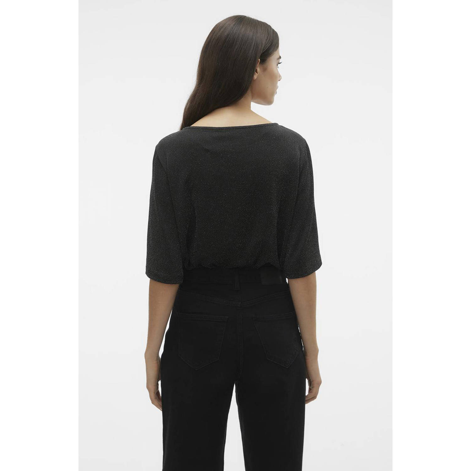 VERO MODA top VMKANVA zwart zilver