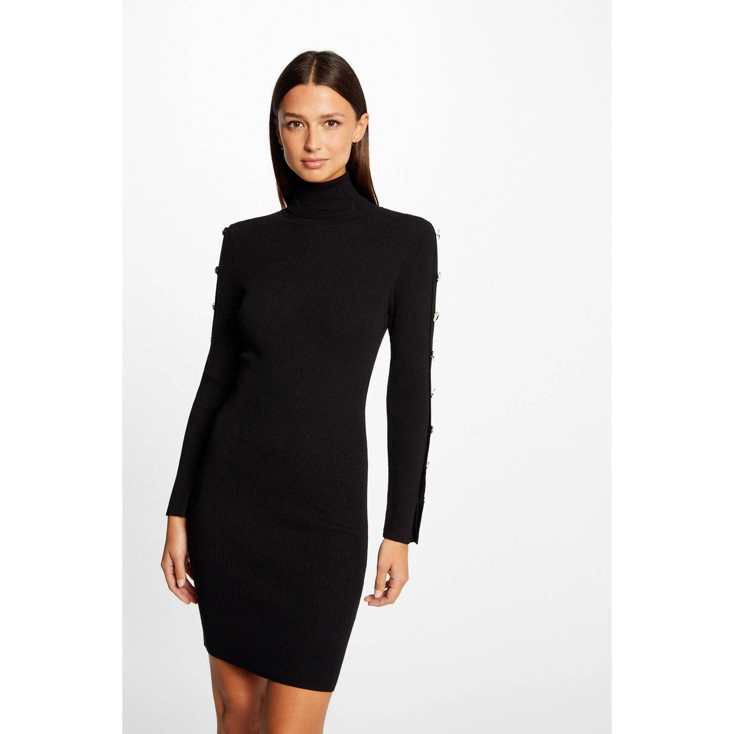 Morgan gebreide bodycon jurk zwart